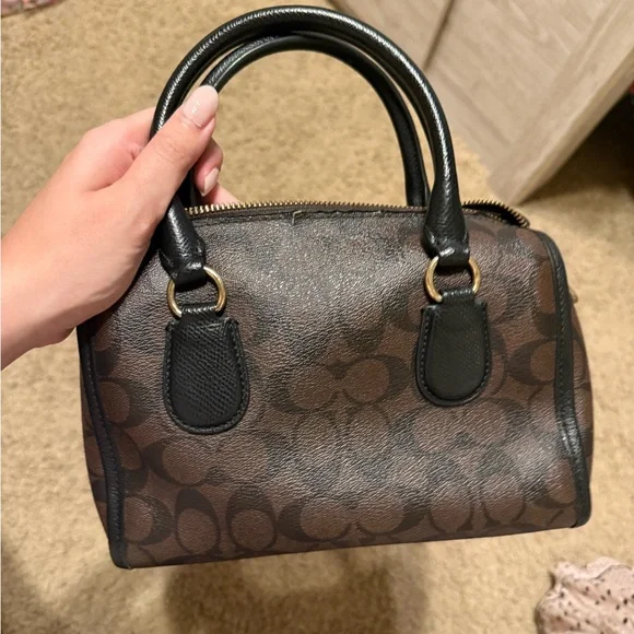 Coach Bennett Brown and Black Satchel Bag - Picture 3 of 9